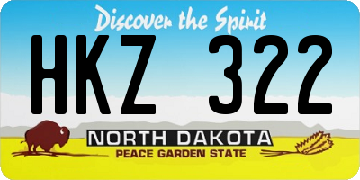 ND license plate HKZ322