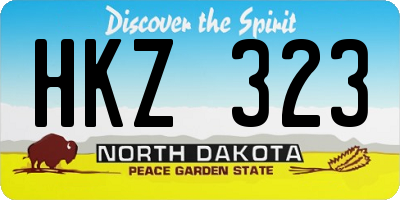 ND license plate HKZ323