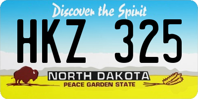 ND license plate HKZ325