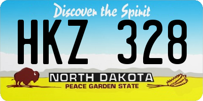 ND license plate HKZ328
