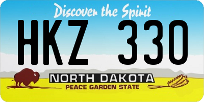 ND license plate HKZ330