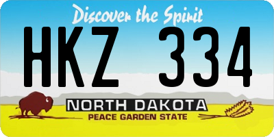 ND license plate HKZ334