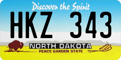 ND license plate HKZ343