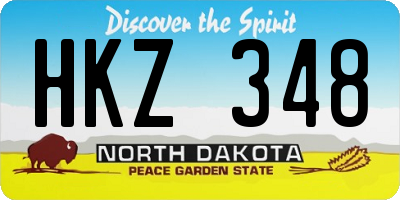 ND license plate HKZ348