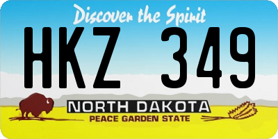 ND license plate HKZ349