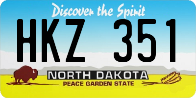 ND license plate HKZ351