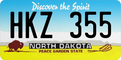 ND license plate HKZ355