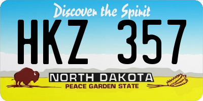 ND license plate HKZ357