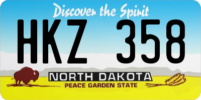 ND license plate HKZ358