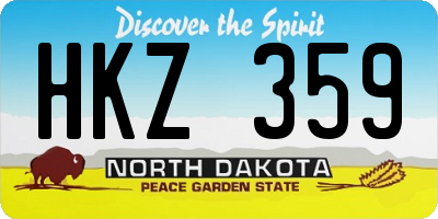 ND license plate HKZ359