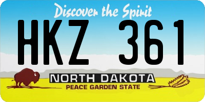 ND license plate HKZ361