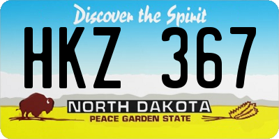 ND license plate HKZ367