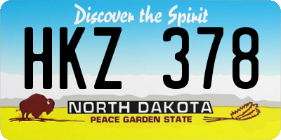 ND license plate HKZ378