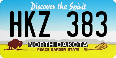 ND license plate HKZ383