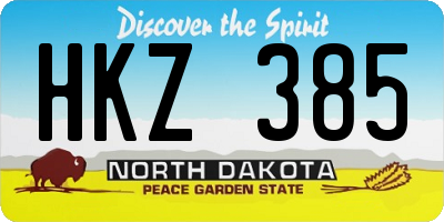 ND license plate HKZ385