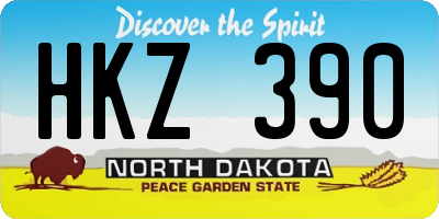 ND license plate HKZ390