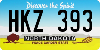ND license plate HKZ393