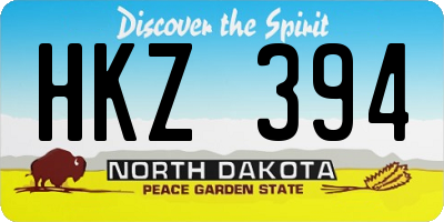ND license plate HKZ394