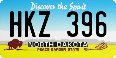 ND license plate HKZ396
