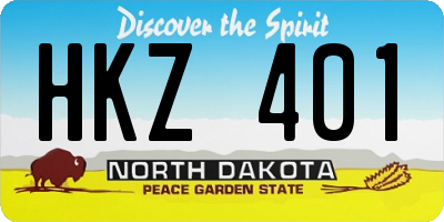 ND license plate HKZ401