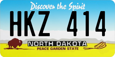 ND license plate HKZ414