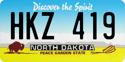 ND license plate HKZ419