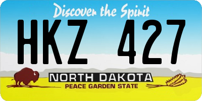 ND license plate HKZ427