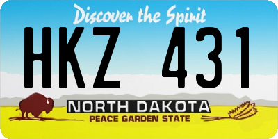 ND license plate HKZ431