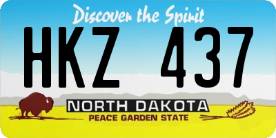 ND license plate HKZ437