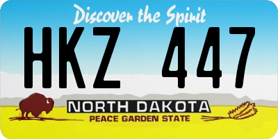 ND license plate HKZ447