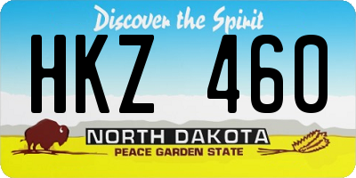 ND license plate HKZ460