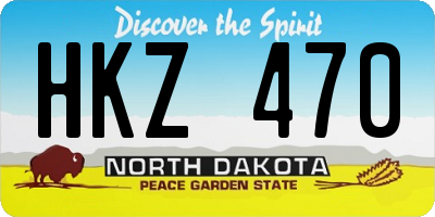 ND license plate HKZ470