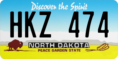 ND license plate HKZ474