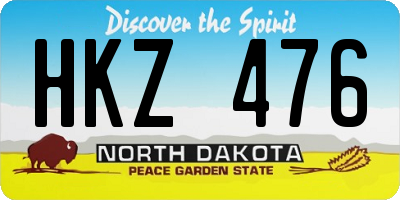 ND license plate HKZ476