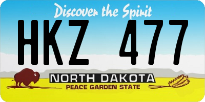 ND license plate HKZ477