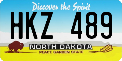 ND license plate HKZ489