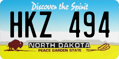ND license plate HKZ494