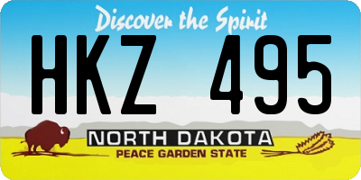 ND license plate HKZ495