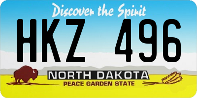 ND license plate HKZ496