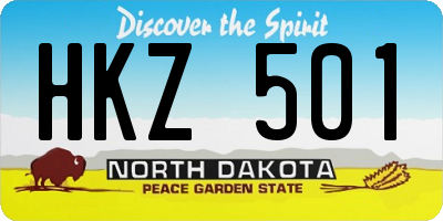 ND license plate HKZ501
