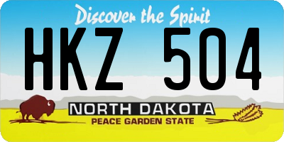 ND license plate HKZ504