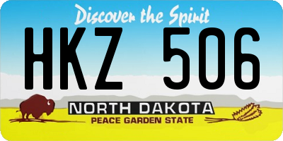 ND license plate HKZ506