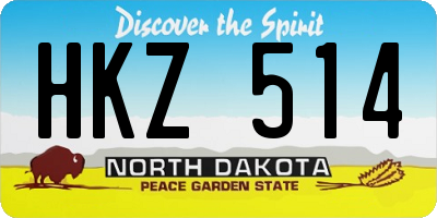 ND license plate HKZ514