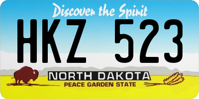 ND license plate HKZ523