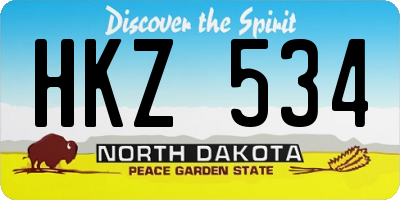 ND license plate HKZ534