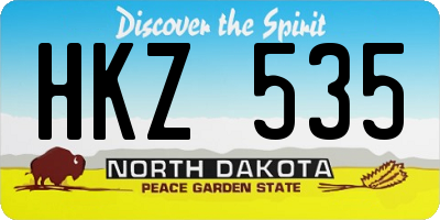 ND license plate HKZ535