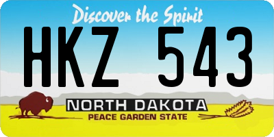 ND license plate HKZ543