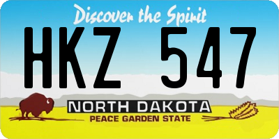 ND license plate HKZ547