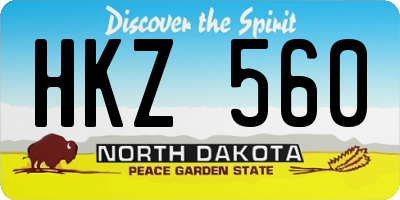 ND license plate HKZ560