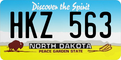 ND license plate HKZ563